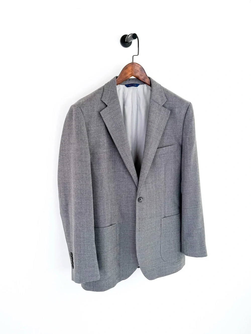 Brooks Brothers Slim Men's Gray Hopsack Blazer Italian Wool 42R Sport Coat